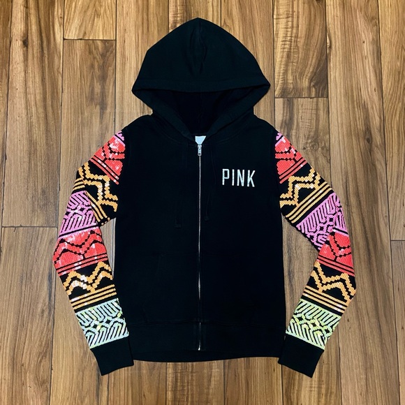 PINK VS NEON BLING FULL ZIP HOODIE AND YOGA LEGGINGS SET - Picture 3 of 7